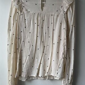 Cream Polka Dot Women's Top